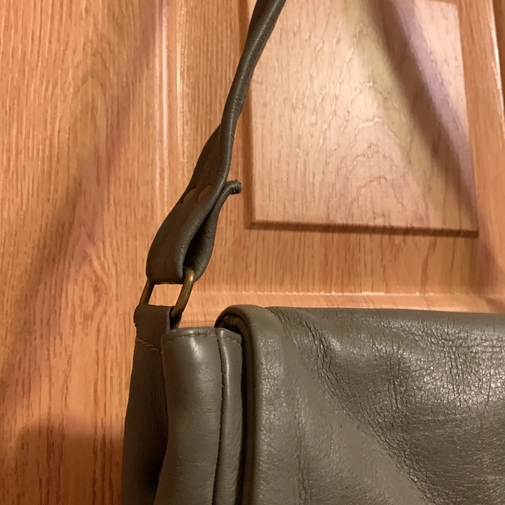 The Vermont Country Store Gray Deerskin Leather Bag
